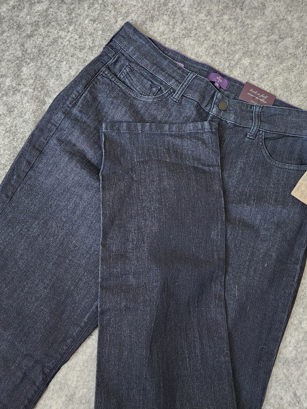 NWT NYDJ Marilyn Straight Jeans Women's 12 Blue Dark Wash Stretch Lift Tuck